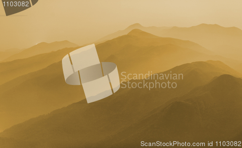 Image of mountain in sunset