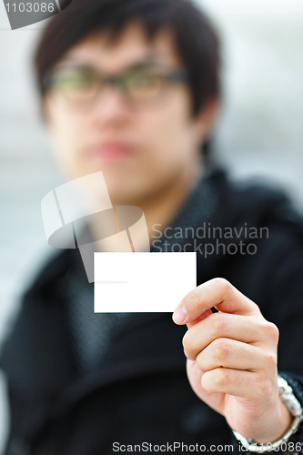 Image of showing blank business card