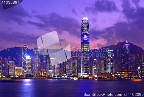 Image of Hong Kong skyline at night