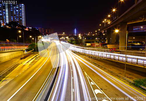 Image of traffic at night