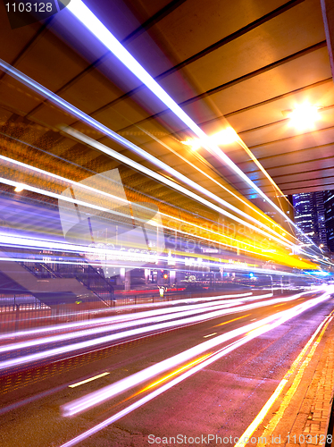 Image of traffic in city at night