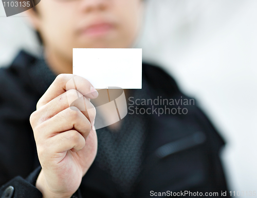 Image of showing blank business card