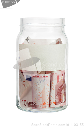 Image of Euro currency in a jar