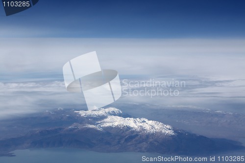 Image of Snow-covered mountains and clouds