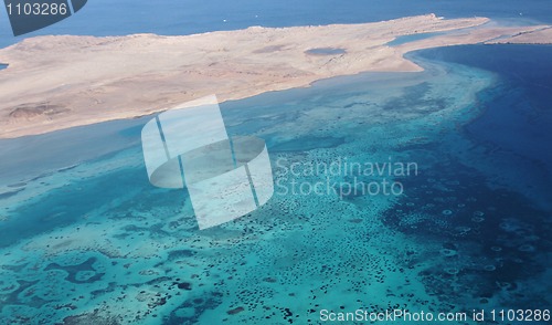 Image of Sandy coast and the azure sea