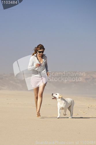 Image of Girl with her cute dog