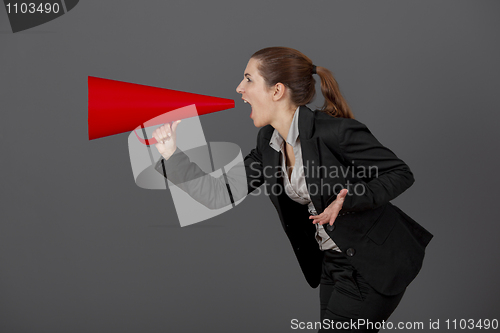 Image of Woman with a megaphone