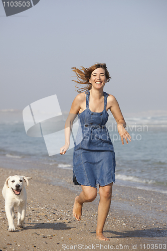 Image of Girl with her dog