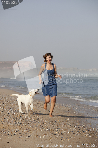 Image of Girl with her dog