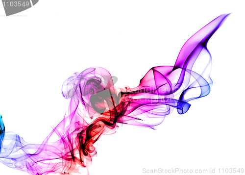 Image of Colored fume abstract texture over white