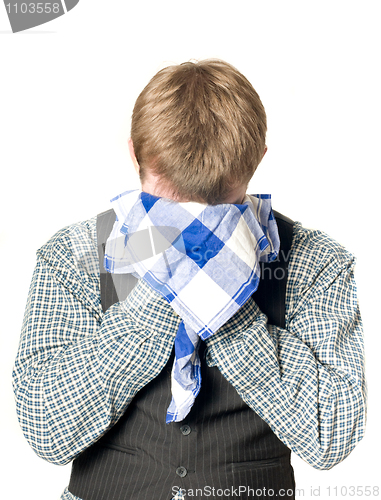 Image of Depressed or sick man with handkerchief 