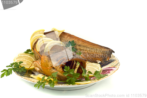 Image of Shore dinner - bloated catfish (sheatfish) with lemon
