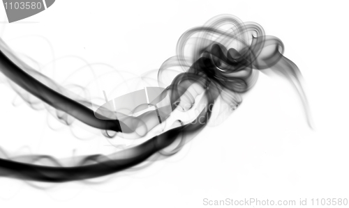 Image of Black smoke Abstract over white