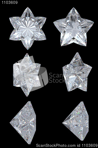 Image of Five pointed, six point diamond stars
