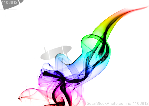 Image of Colored fume abstract texture on white 