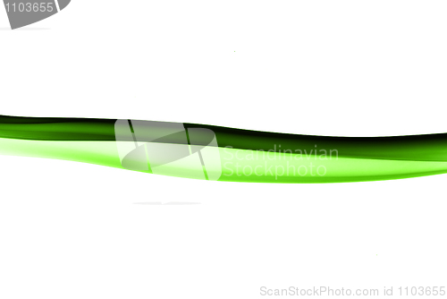 Image of Smooth (green) smoke wave over white 