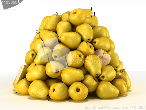 Image of Pile or Heap of pears over white