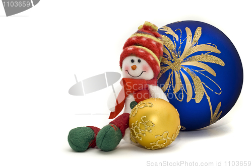 Image of Christmas decoration toy with colorful New Year Balls