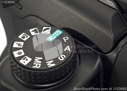 Image of Mode wheel on digital camera