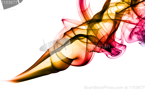 Image of Colorful smoke abstract shape On white