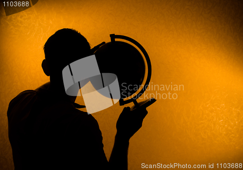 Image of Listen to the world - silhouette of man