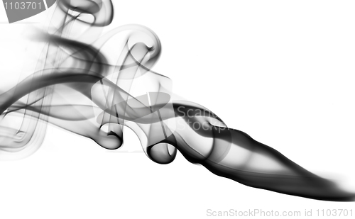Image of Black smoke shape over white 