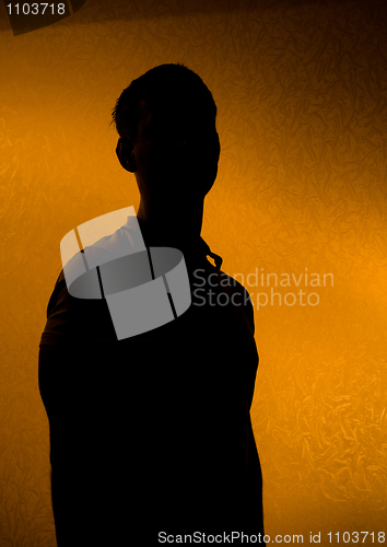 Image of Leader - Back lit silhouette of man 