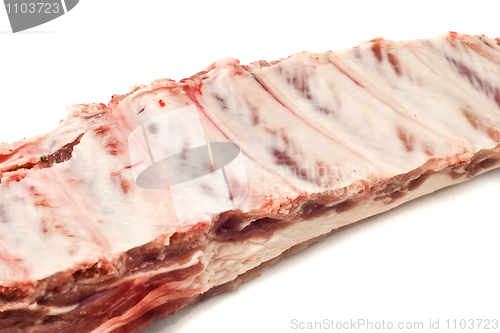 Image of Pork ribs with meat isolated on white 