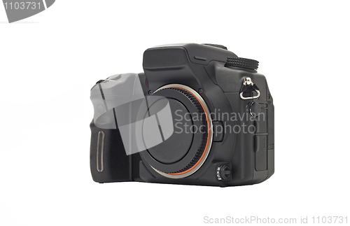 Image of Professional Dslr camera body isolated over white 