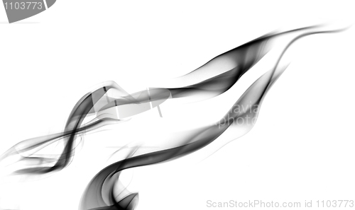 Image of Black Abstract fume curves on the white