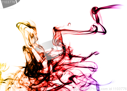 Image of Beautiful colored Smoke abstract over white