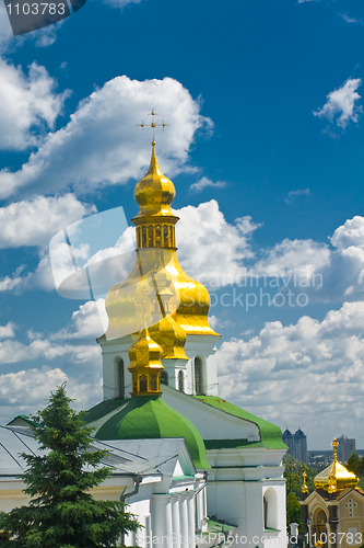 Image of Pecherskaya Laura in Kiev. Cupola of Orthodox church