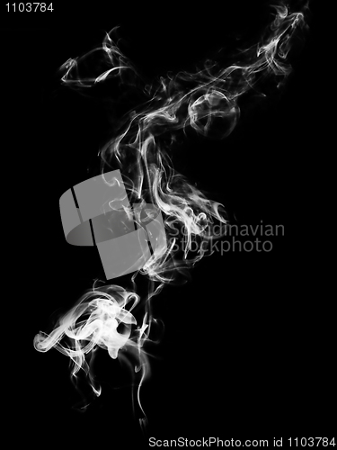 Image of White abstract smoke curves on black