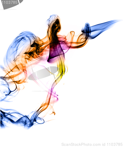 Image of Bright colorful fume abstract curves