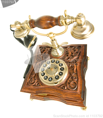 Image of Top side view of antique telephone