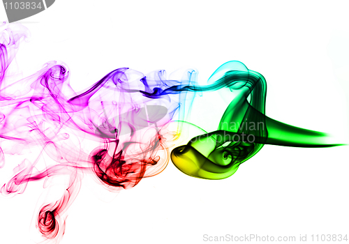 Image of Colored Abstract Smoke over white