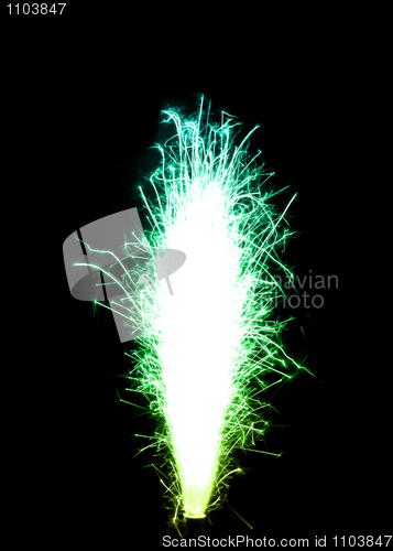 Image of Colored (lettuce and turquoise) birthday fireworks