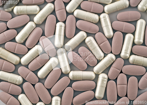 Image of Closeup of tablets unf pills useful as background