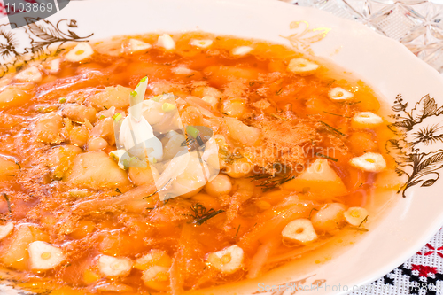 Image of Closeup of plate with borscht