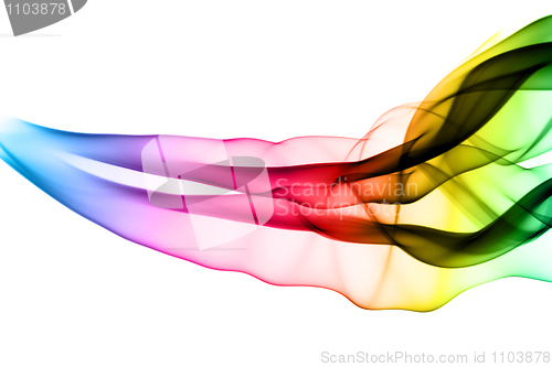 Image of Bright colored puff of abstract smoke 