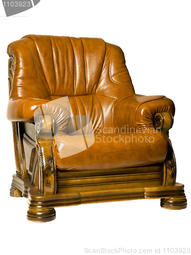 Image of Cosy Antique leather armchair