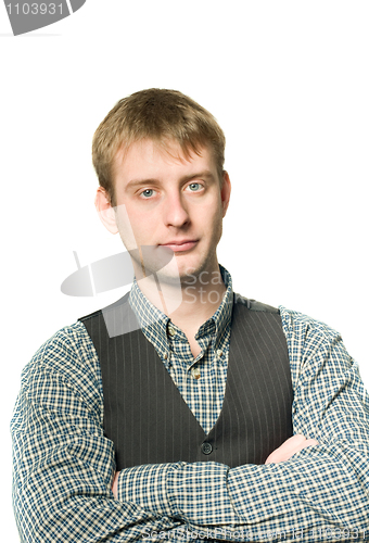 Image of Portrait of confident businessman isolated 