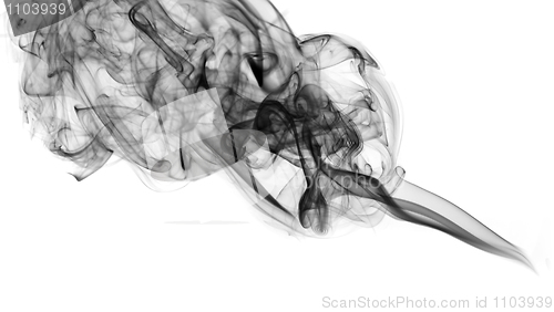 Image of Black abstract fume curve over white