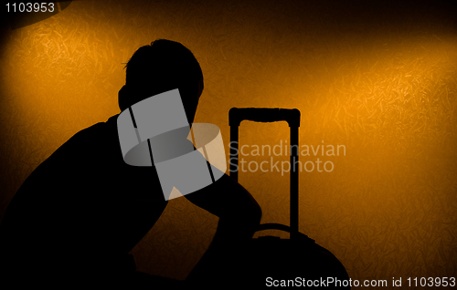 Image of Travel delay - silhouette of man