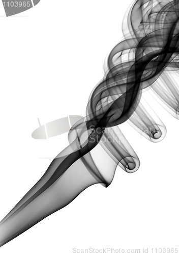 Image of Black magic Abstract fume swirl on white