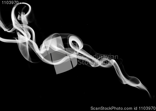 Image of White Abstract fume shapes over black