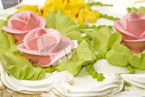 Image of Dessert - Close-up of cake with cream