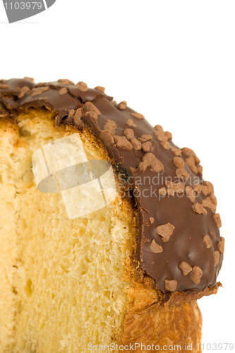 Image of Closeup of Easter cake Slice isolated