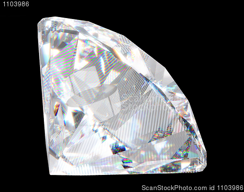 Image of Large diamond with sparkles over black background