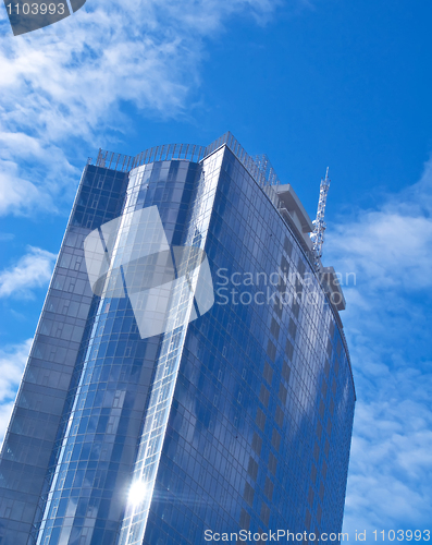 Image of Beautiful Futuristic skyscraper made of Glass and steel